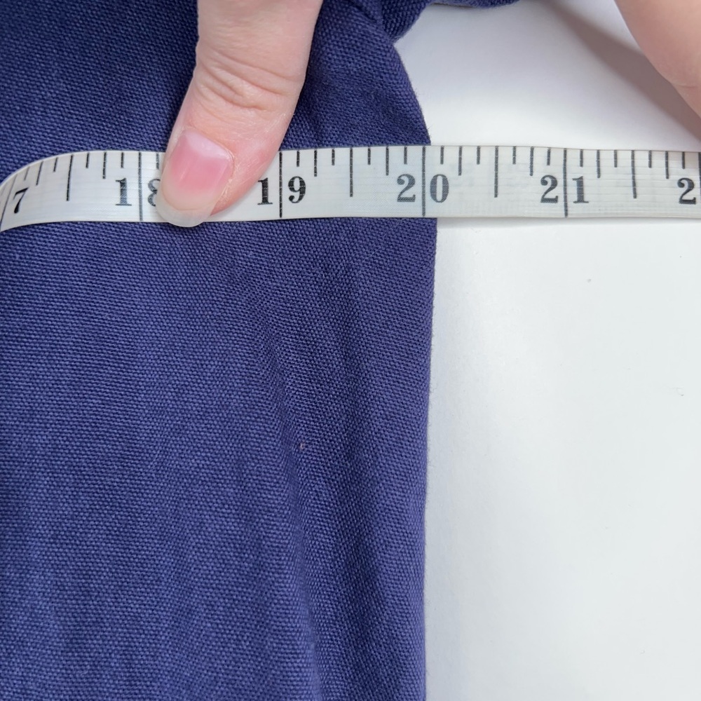 Ilana Kohn Gigi Maxi Dress Navy Blue Button Front Short Sleeve Cotton Minimal - Picture 12 of 14